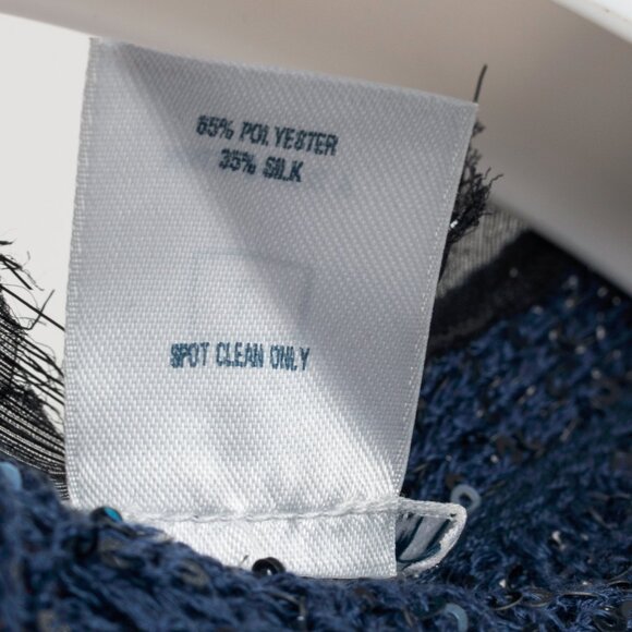 Oscar de la Renta AW/10 Blue-Ombre Silk-Blend Sequined Cable-Knit Cardigan - Picture 9 of 9